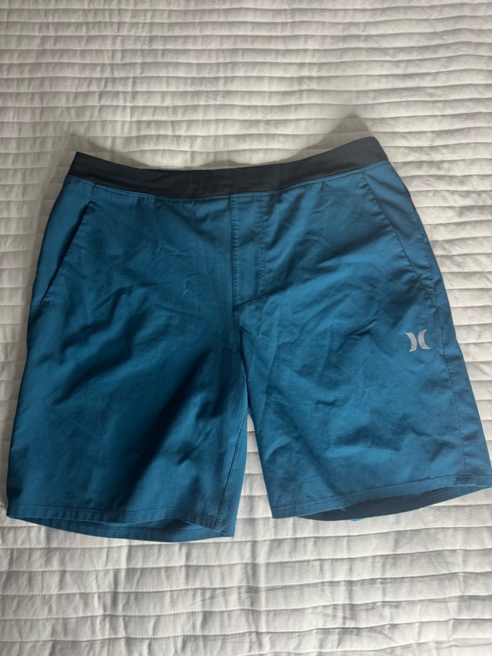 HURLEY Black Athletic Swim Shorts with White Logo